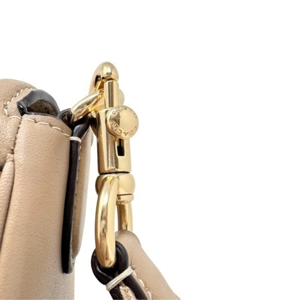 Coach Amelia Saddle Bag Signature Canvas Crossbody Dark Natural Multi Gold NWT - Picture 8 of 12